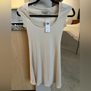 NWT Abercrombie & Fitch Cream Dress Ribbed Knitted Midi Dress Size XXSP